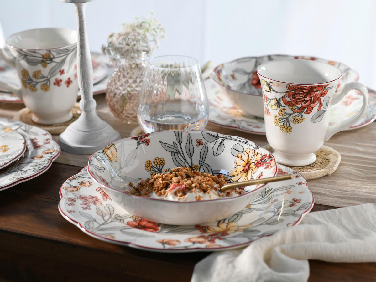 CreaTable Kombiservice Fiore bunt Steingut 16 tlg. Fiore - bunt - CreaTable