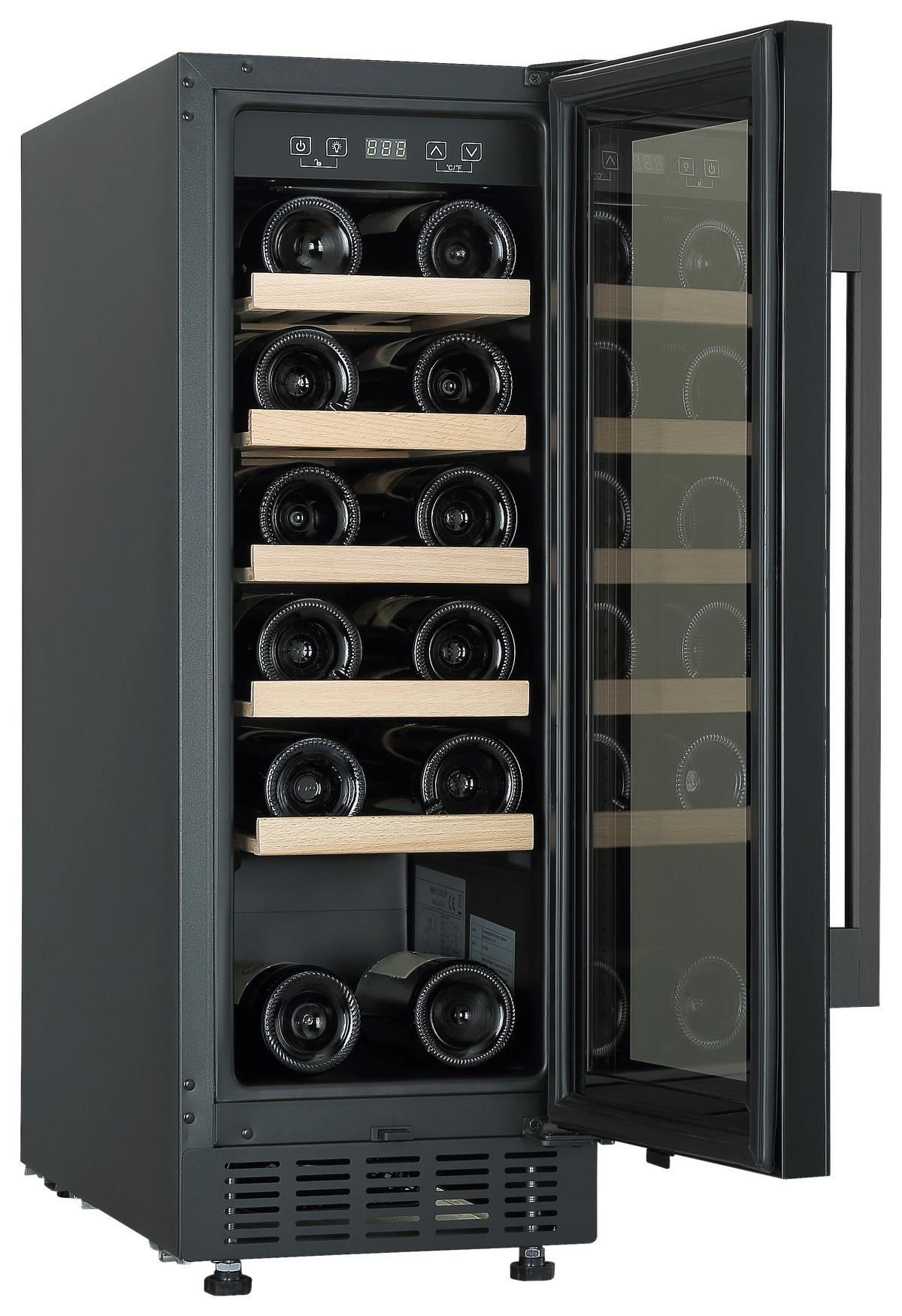 PKM Weintemperierschrank UWTS56-20G schwarz B/H/T: ca. 29,5x82x57 cm Weintemperierschrank UWTS56-20G - schwarz (29,50/82,00/57,00cm) - PKM