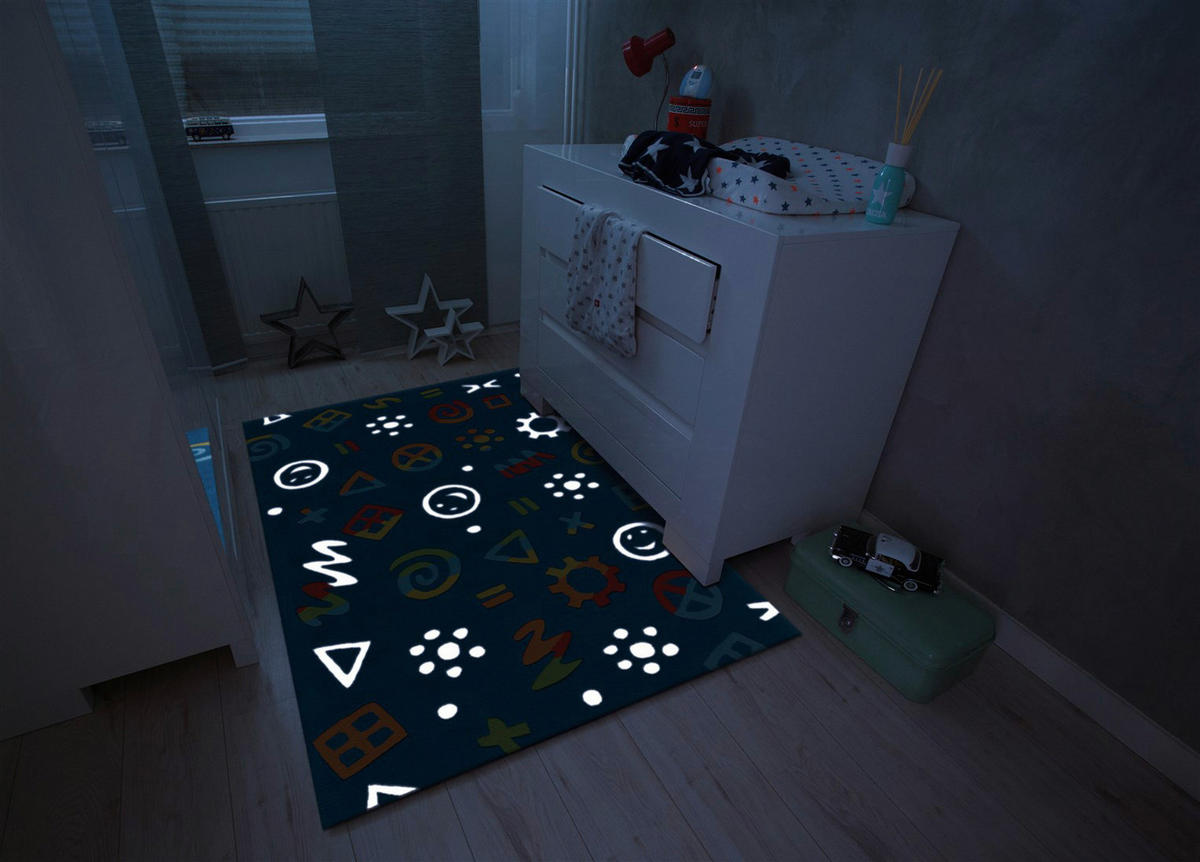 Arte Espina Kurzflorteppich Spirit Glowy 3146 blau B/L: ca. 110x160 cm Spirit Glowy 3146 - blau (110,00/160,00cm) - Arte Espina