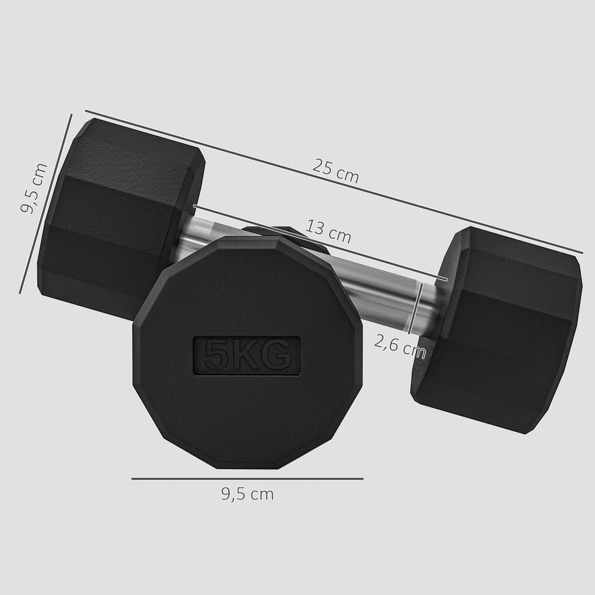 SPORTNOW Hantel schwarz Metall B/H/L: ca. 9,5x9,5x25 cm Hantel-Set 2 x 5 kg - schwarz (25,00/9,50/9,50cm) - SPORTNOW