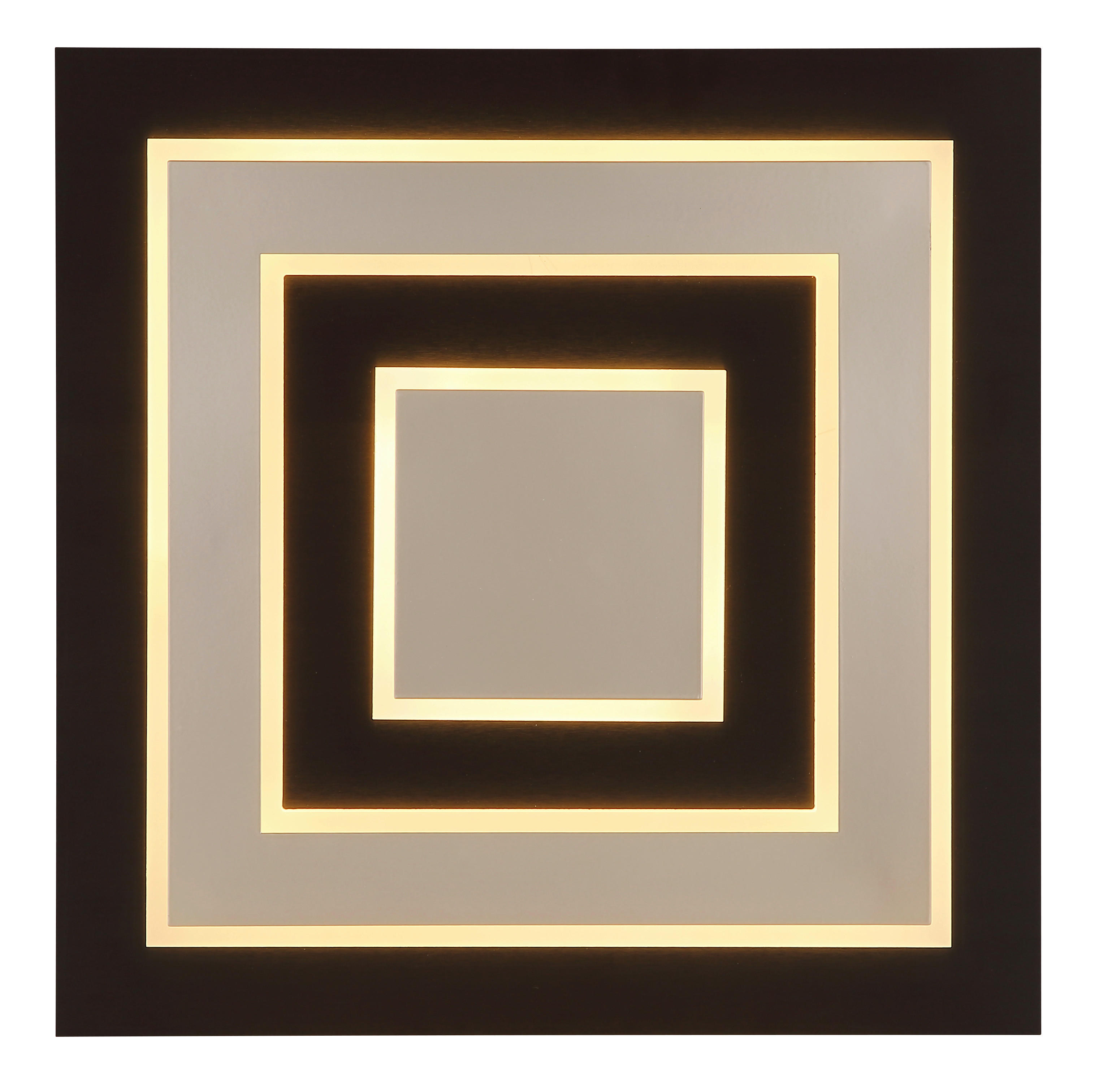 Thumbnail - GLOBO Deckenleuchte dunkelbraun mattschwarz MDF Metall B/H/L: ca. 48x5,2x48 cm 1 Brennstellen