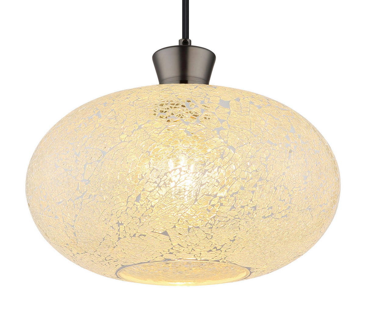 GLOBO Hängeleuchte Chrom schwarz Metall Glas B/H/L: ca. 19x33x33 cm E27 1 Brennstellen Hängeleuchte-Brokana - schwarz/Chrom (33,00/19,00/33,00cm) - GLOBO