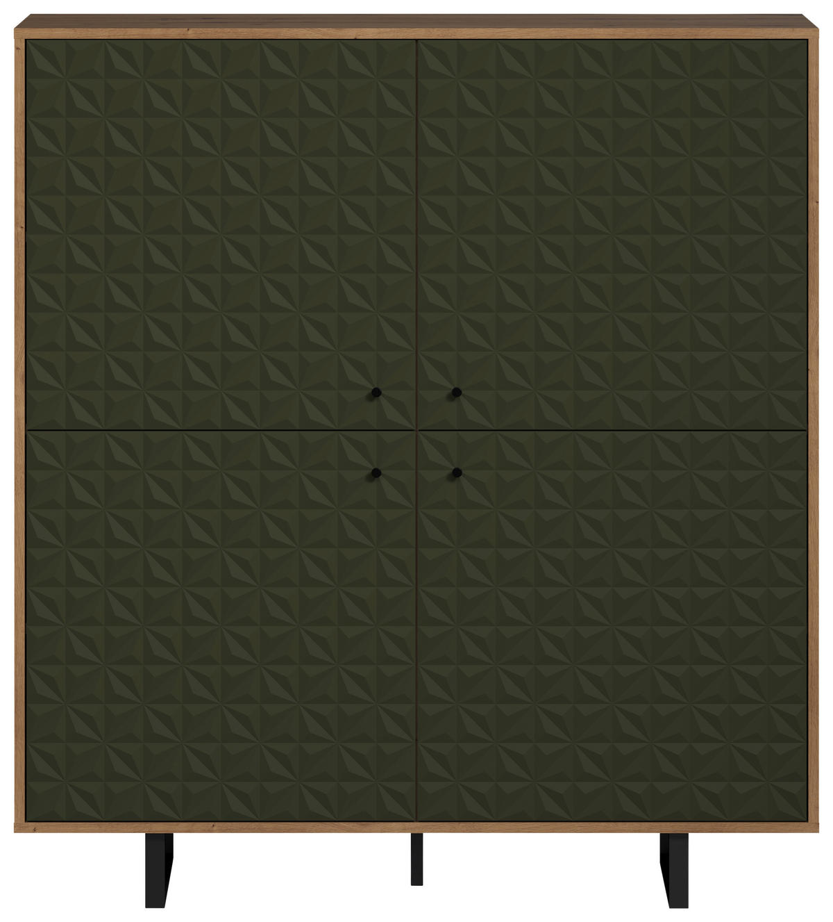 Highboard Sentra Eiche Artisan Nachbildung grün dunkel B/H/T: ca. 124x136x40 cm Sentra - Eiche/grün (124,00/136,00/40,00cm) - Trendteam