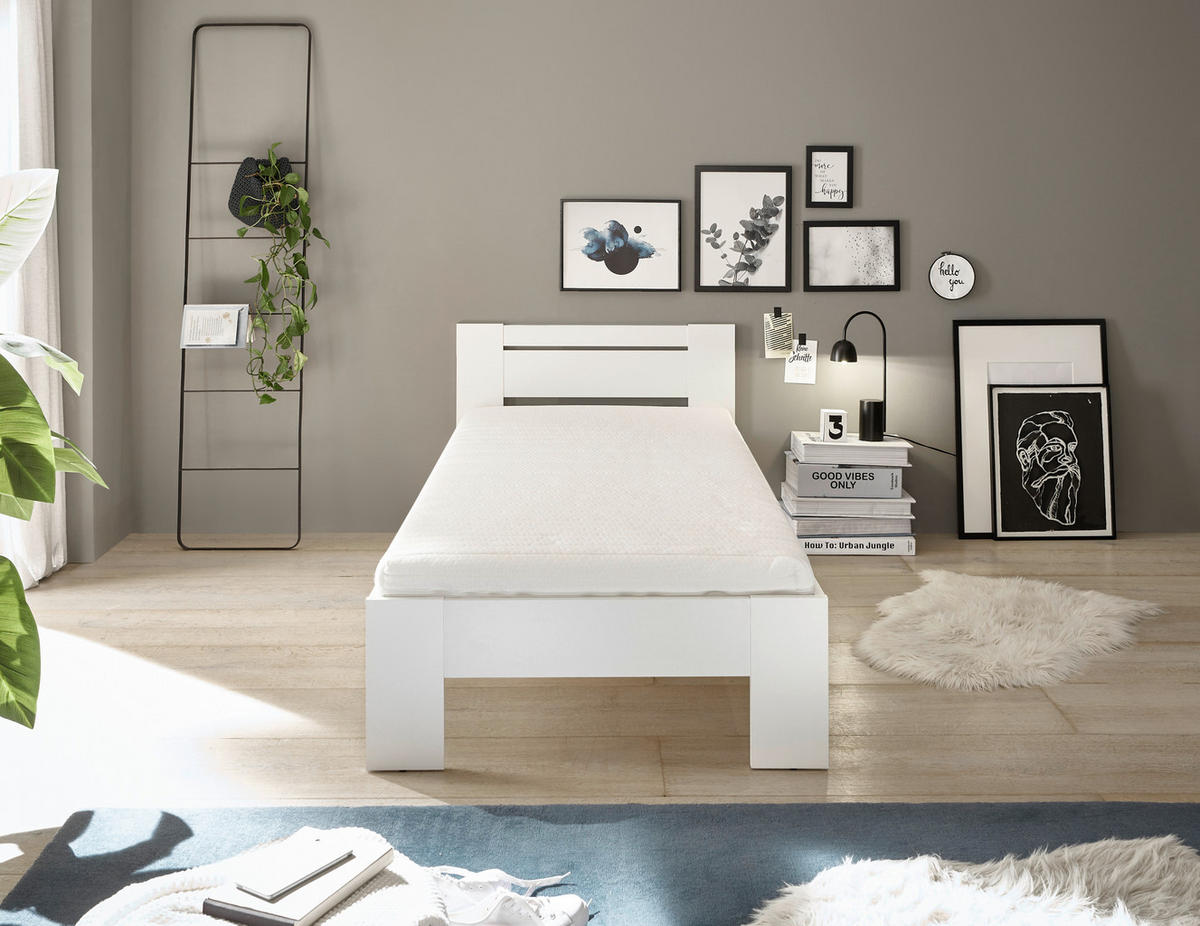 Futonbett Cannes weiß Liegefläche B/L: ca. 90x200 cm Cannes - weiß (95,00/71,00/204,00cm)