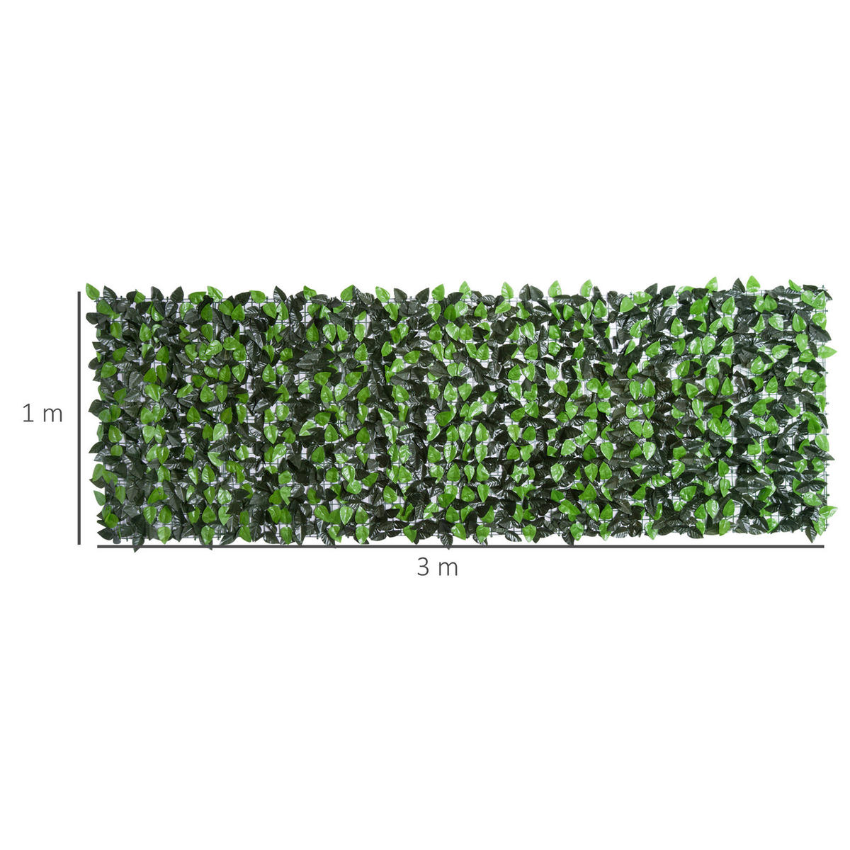 Outsunny Künstliche Hecke grün Kunststoff H/L: ca. 100x300 cm Künstliche Hecke - grün (300,00cm) - Outsunny