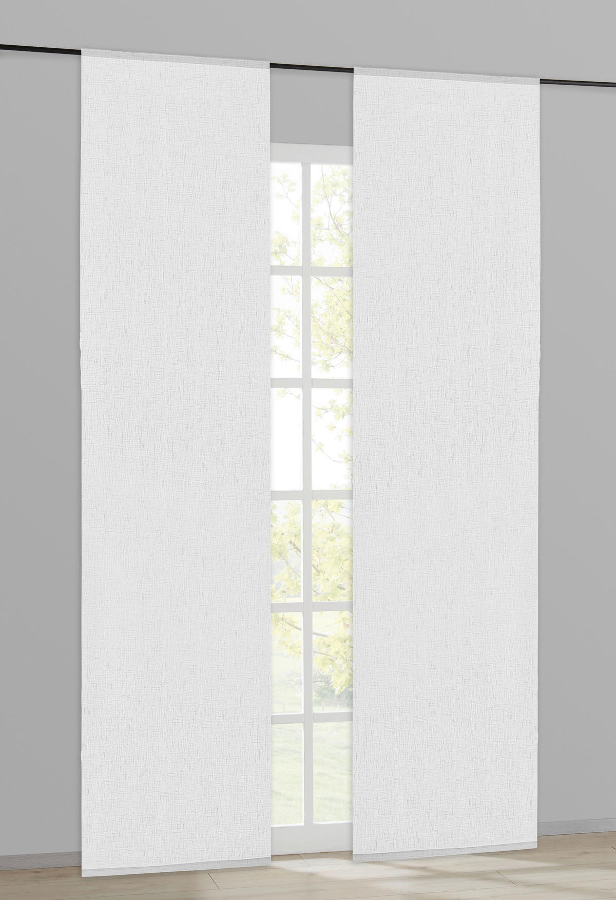 Schiebevorhang weiß B/L: ca. 60x245 cm Schiebevorhang_uni - weiß (60,00/245,00cm) - Happy Home