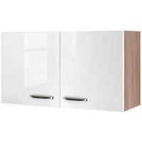 Hängeschrank Valero weiß Hochglanz B/H/T: ca. 100x54,8x32 cm Valero - Eiche/weiß (100,00/54,80/32,00cm) - Flex-Well