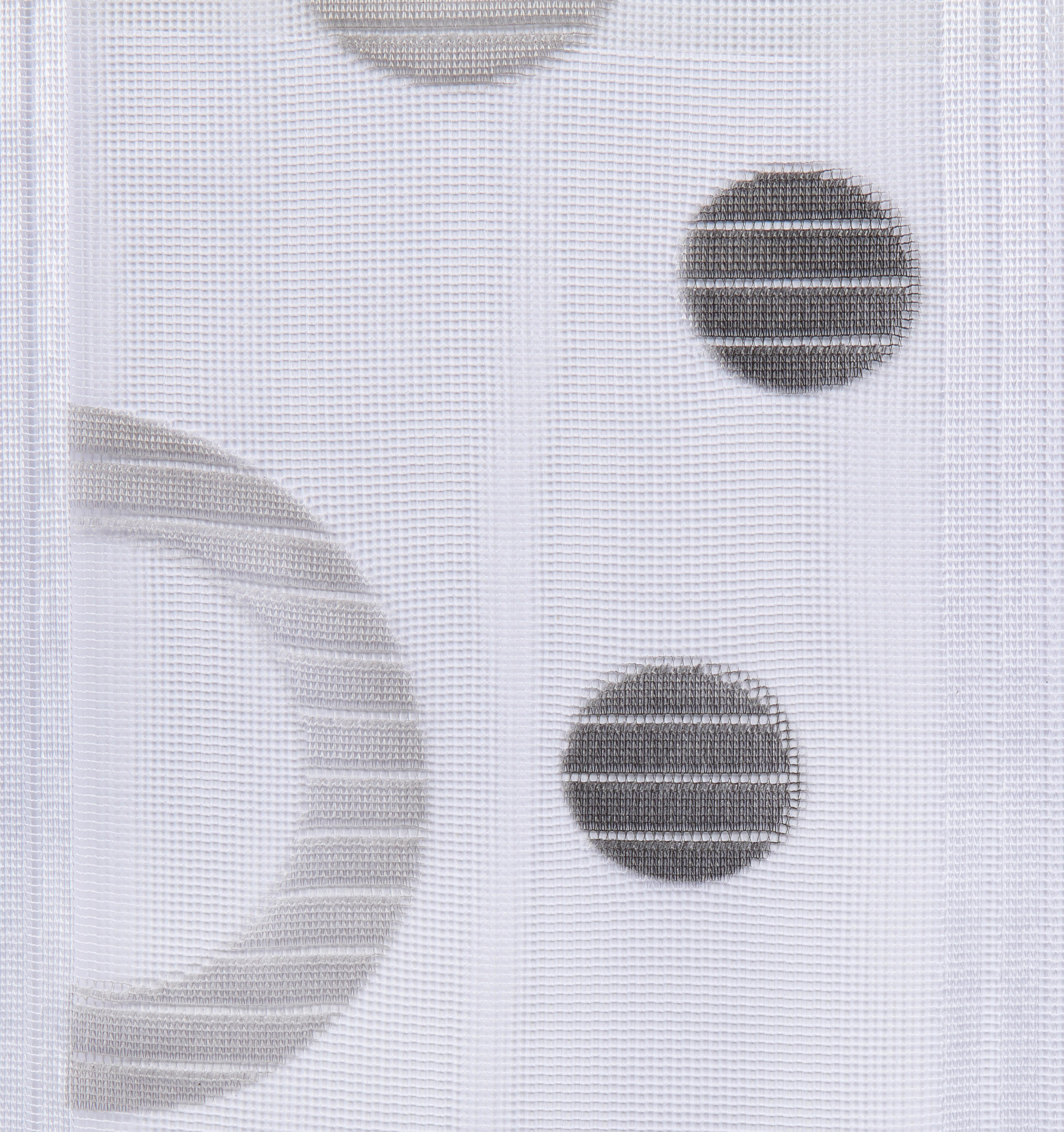 Scheibengardinen-Meterware weiß H: ca. 45 cm Scheibengardine - weiß/grau (45,00cm)