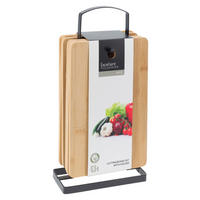 Schneidbrett natur Natura Bambus Schneidbrettset_7tlg. - natur/schwarz