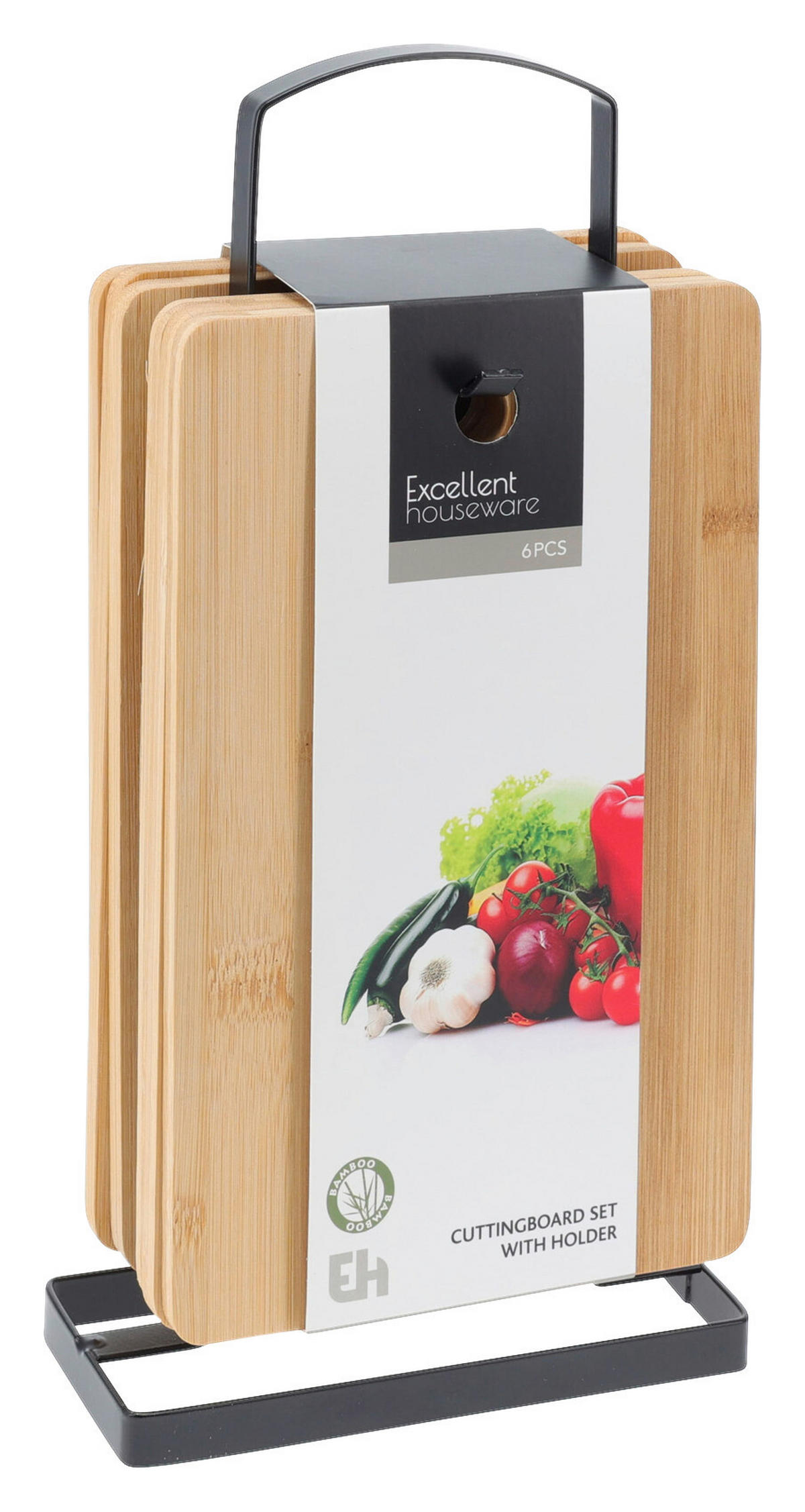 Schneidbrett natur Natura Bambus Schneidbrettset_7tlg. - natur/schwarz