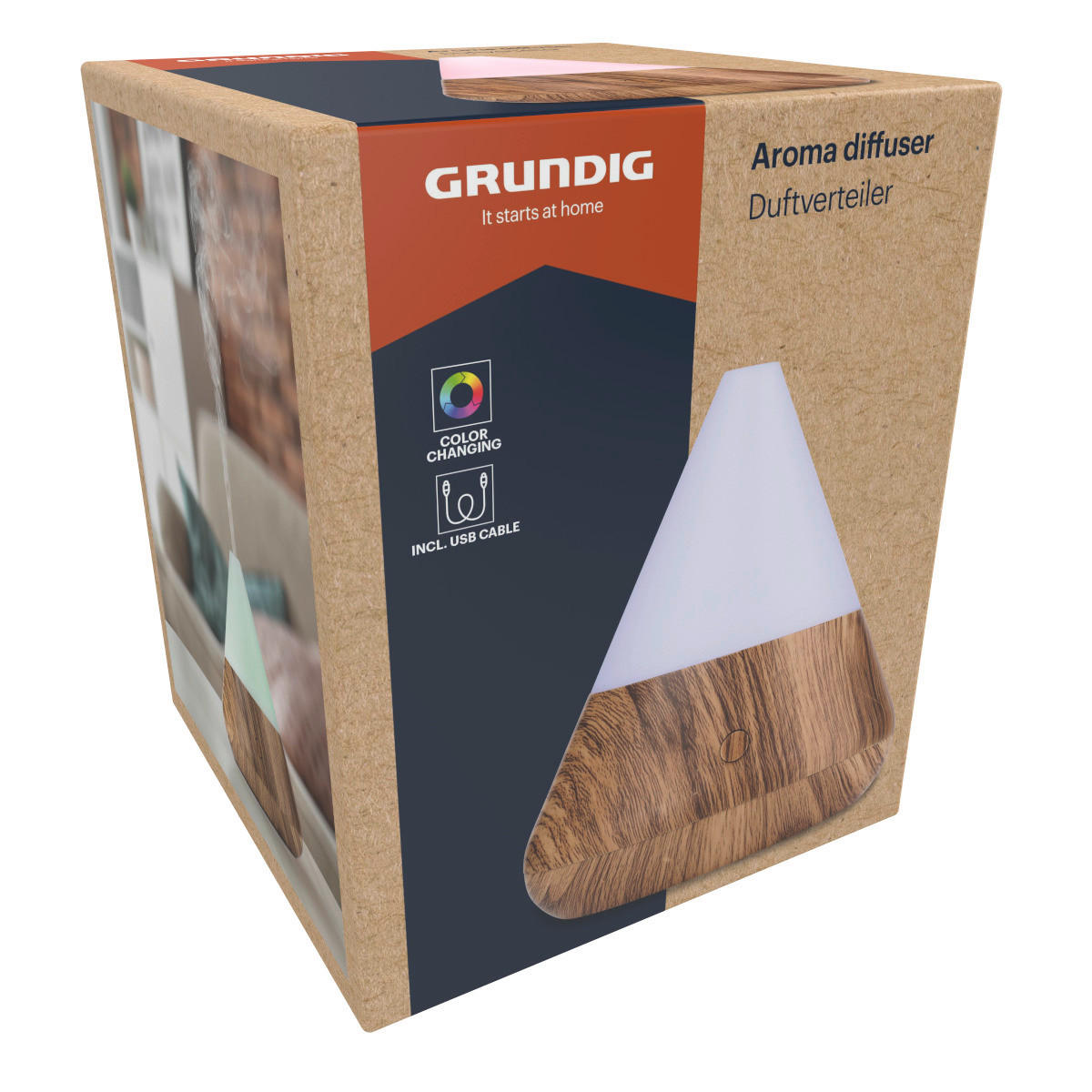 Grundig Aroma-Diffusor weiß Holz LED-Aroma-Diffusor - weiß - Grundig