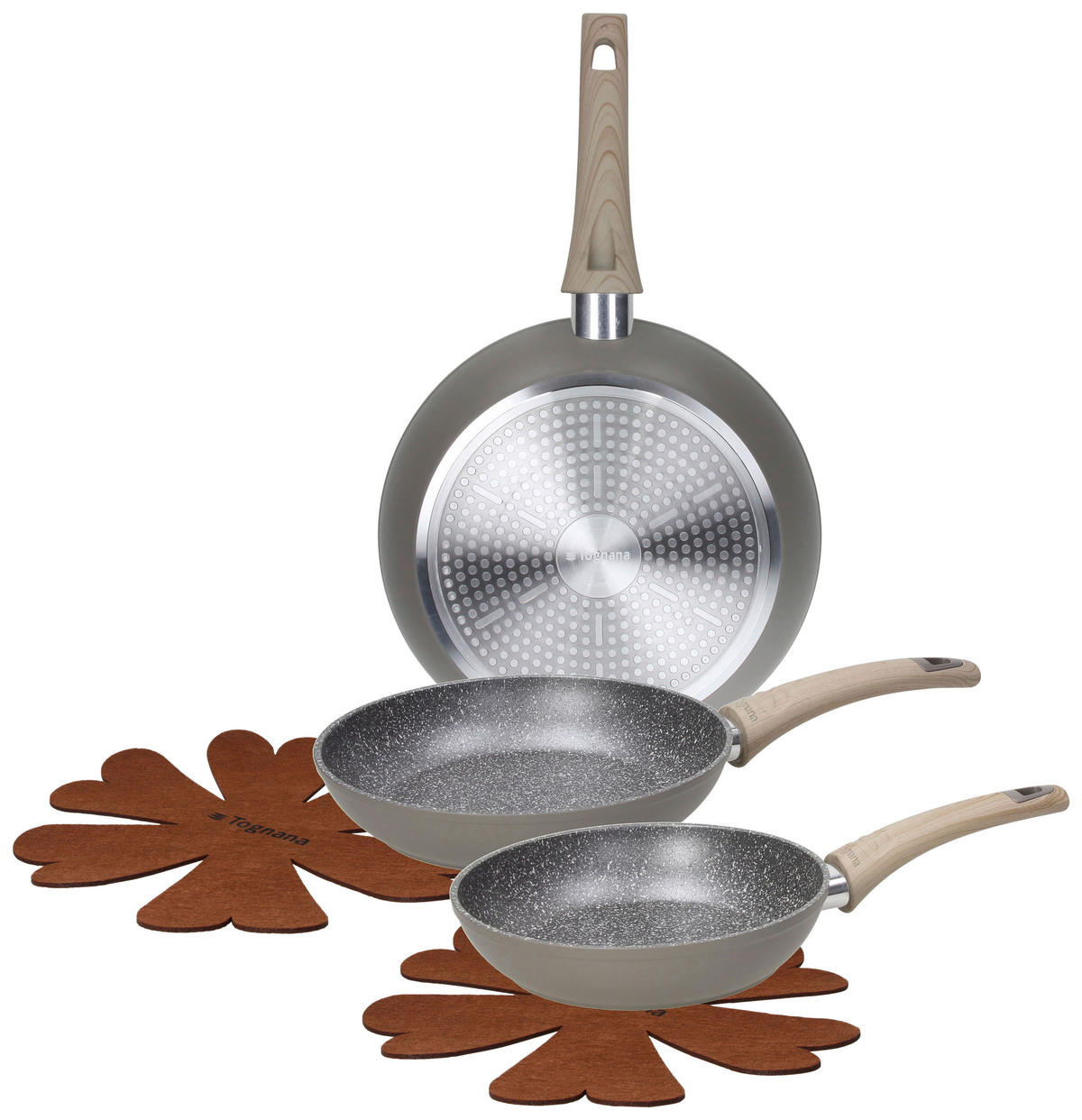 TOGNANA Pfannenset Eco Tortora silber Aluminium Eco Tortora - silber - TOGNANA