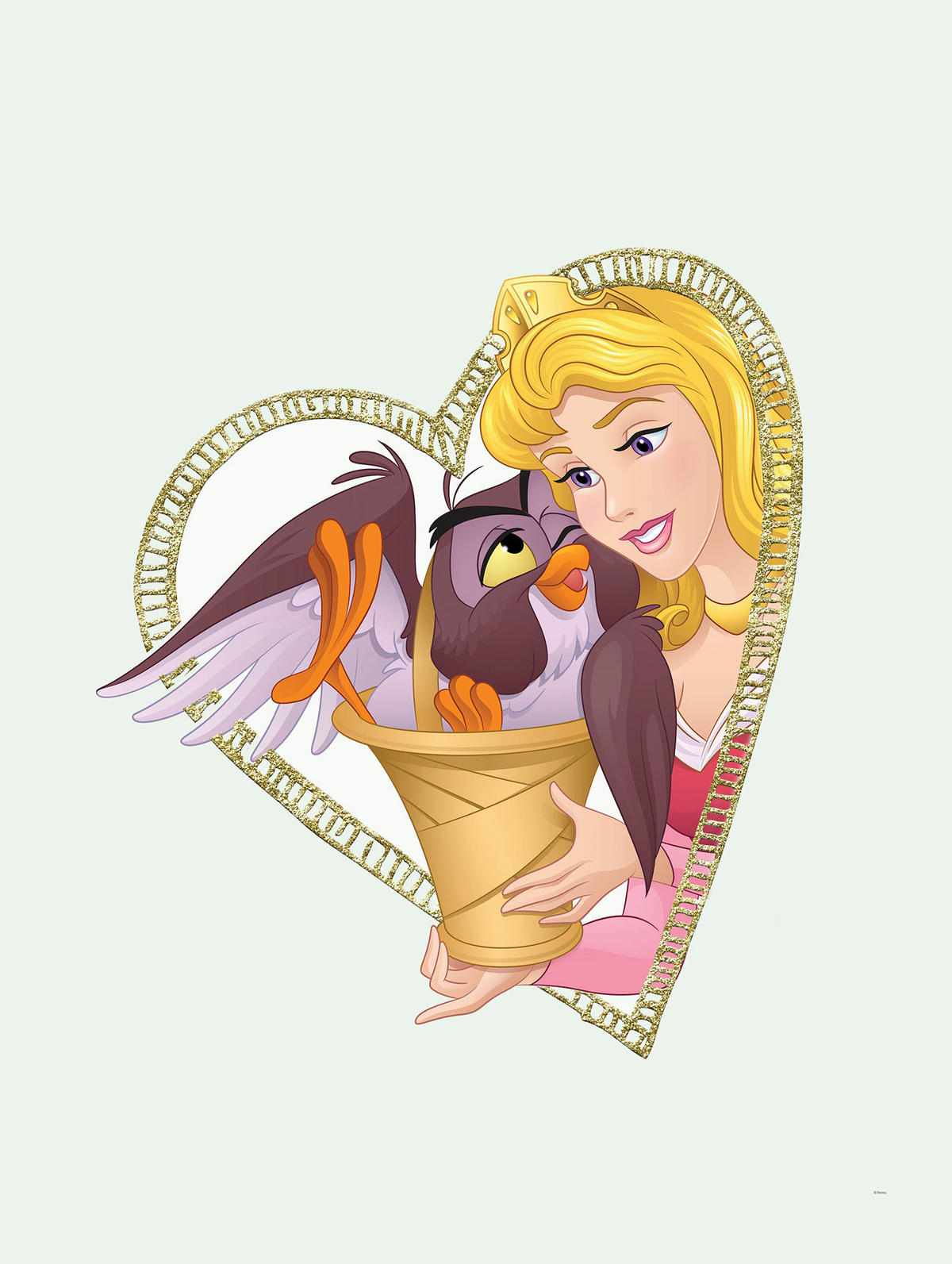 Komar Poster Aurora & Owl Disney B/L: ca. 30x40 cm Aurora & Owl - (30,00/40,00cm) - Komar