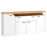 Sideboard Nico weiß Eiche Artisan Nachbildung B/H/T: ca. 184x91x40 cm Nico - Eiche/weiß (184,00/91,00/40,00cm)