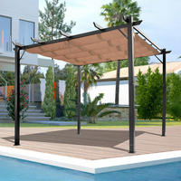 Outsunny Pergola braun Aluminium B/H/L: ca. 400x223x300 cm Pergola - braun/grau (300,00/400,00/223,00cm) - Outsunny