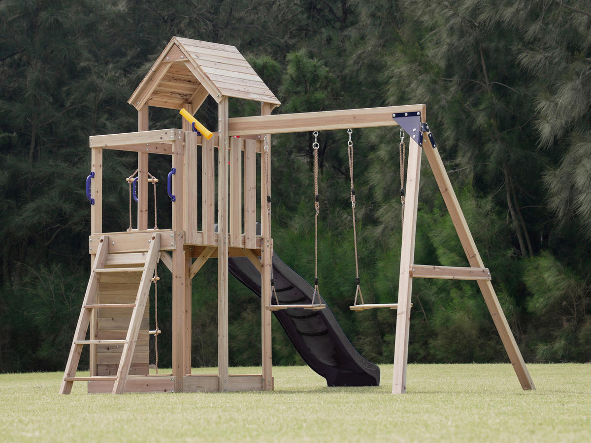 AXI Spielturm Moos braun B/H/L: ca. 342x267x375 cm Moos - braun/grau (375,00/342,00/267,00cm) - AXI