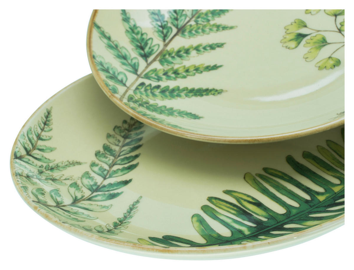CreaTable Kombiservice Nature Collection Botanica grün Keramik 16 tlg. Nature Collection Botanica - grün - CreaTable