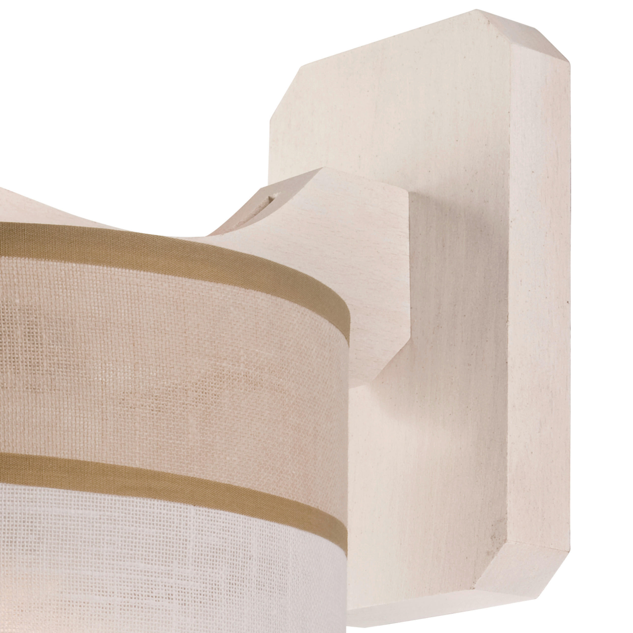 Lamkur Wandleuchte ANDREA 27333 birke weiß Stoff Holz Stahl H/L: ca. 23x23 cm E27 1 Brennstellen Andrea - birke/weiß (23,00cm) - Lamkur