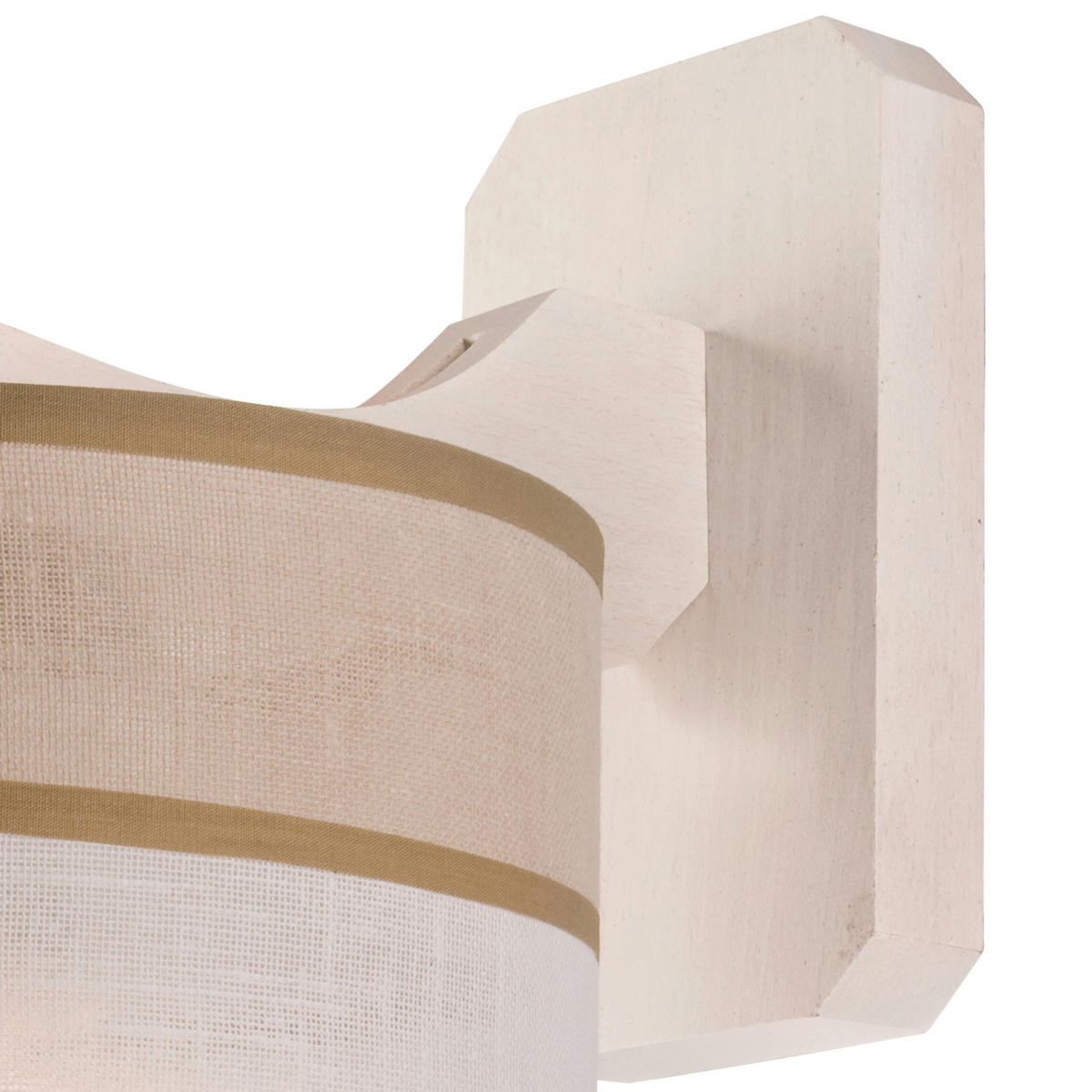 Lamkur Wandleuchte ANDREA 27333 birke weiß Stoff Holz Stahl H/L: ca. 23x23 cm E27 1 Brennstellen Andrea - birke/weiß (23,00cm) - Lamkur