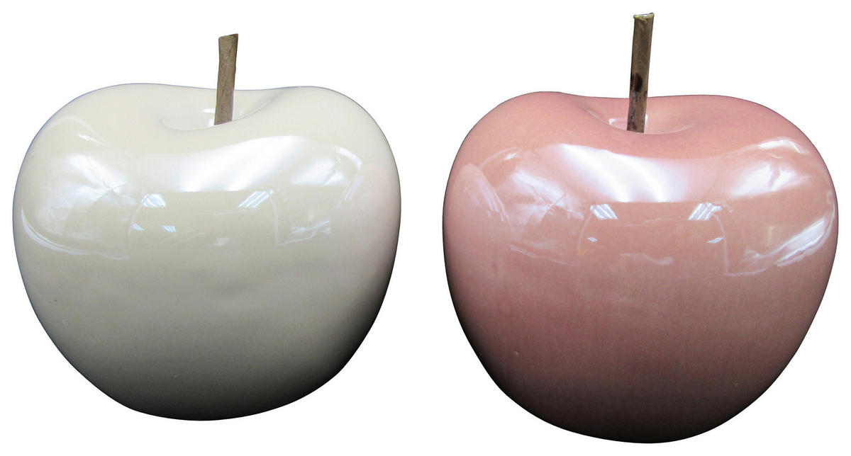 POCOline Deko-Apfel rosa Steingut B/H/L: ca. 8x10x8 cm Deko-Apfel - rosa (8,00/8,00/10,00cm) - POCOline