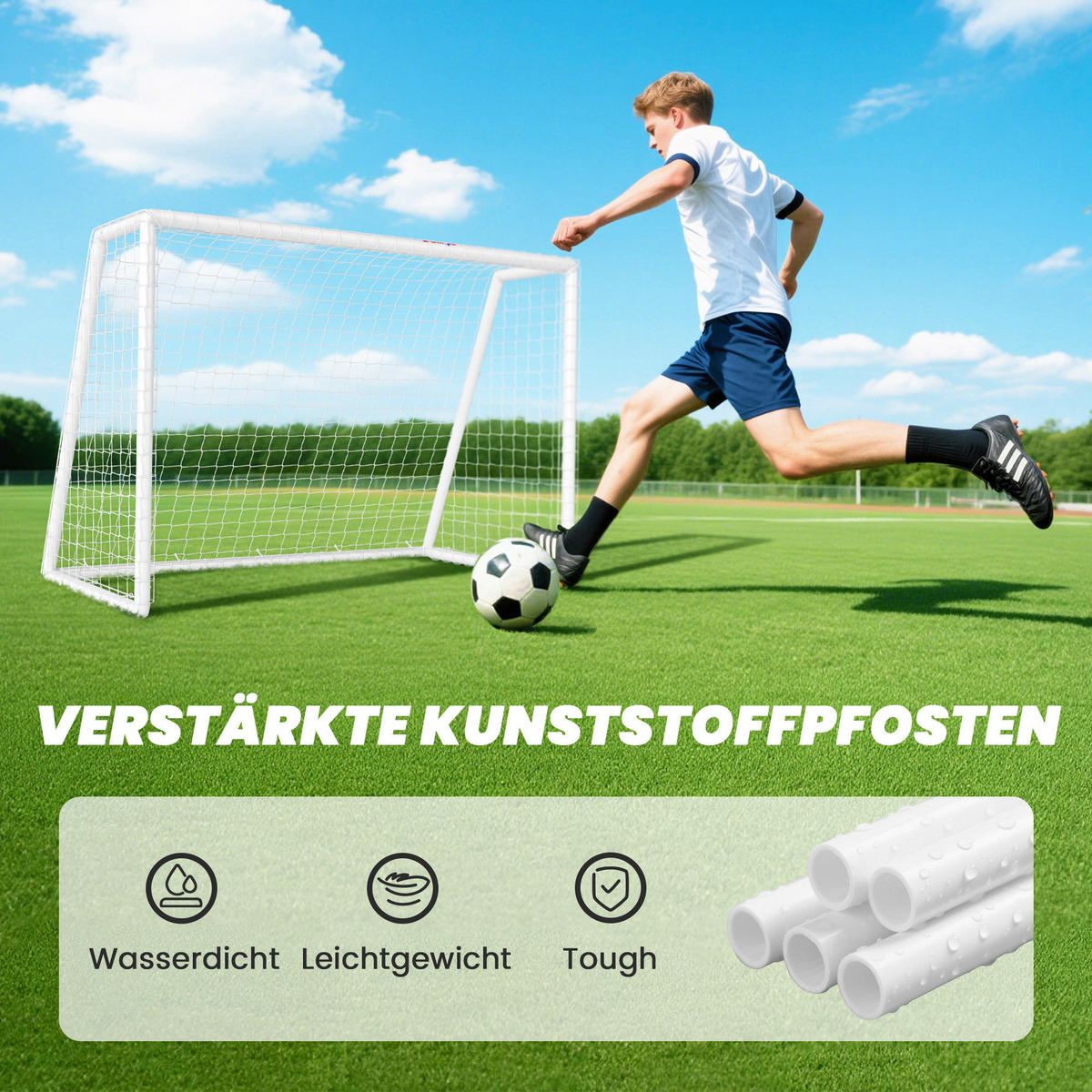 SPORTNOW Fußballtor weiß B/H/L: ca. 92x124x180 cm Fußballtor - weiß (180,00/92,00/124,00cm) - SPORTNOW