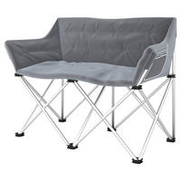 Outsunny Campingstuhl grau Metall B/H/L: ca. 57x95x120 cm Campingstuhl - grau (120,00/57,00/95,00cm) - Outsunny