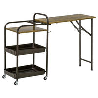 HOMCOM Küchenwagen braun Polypropylen B/H/L: ca. 36,5x118x82 cm Küchenwagen - braun (82,00/36,50/118,00cm) - HOMCOM