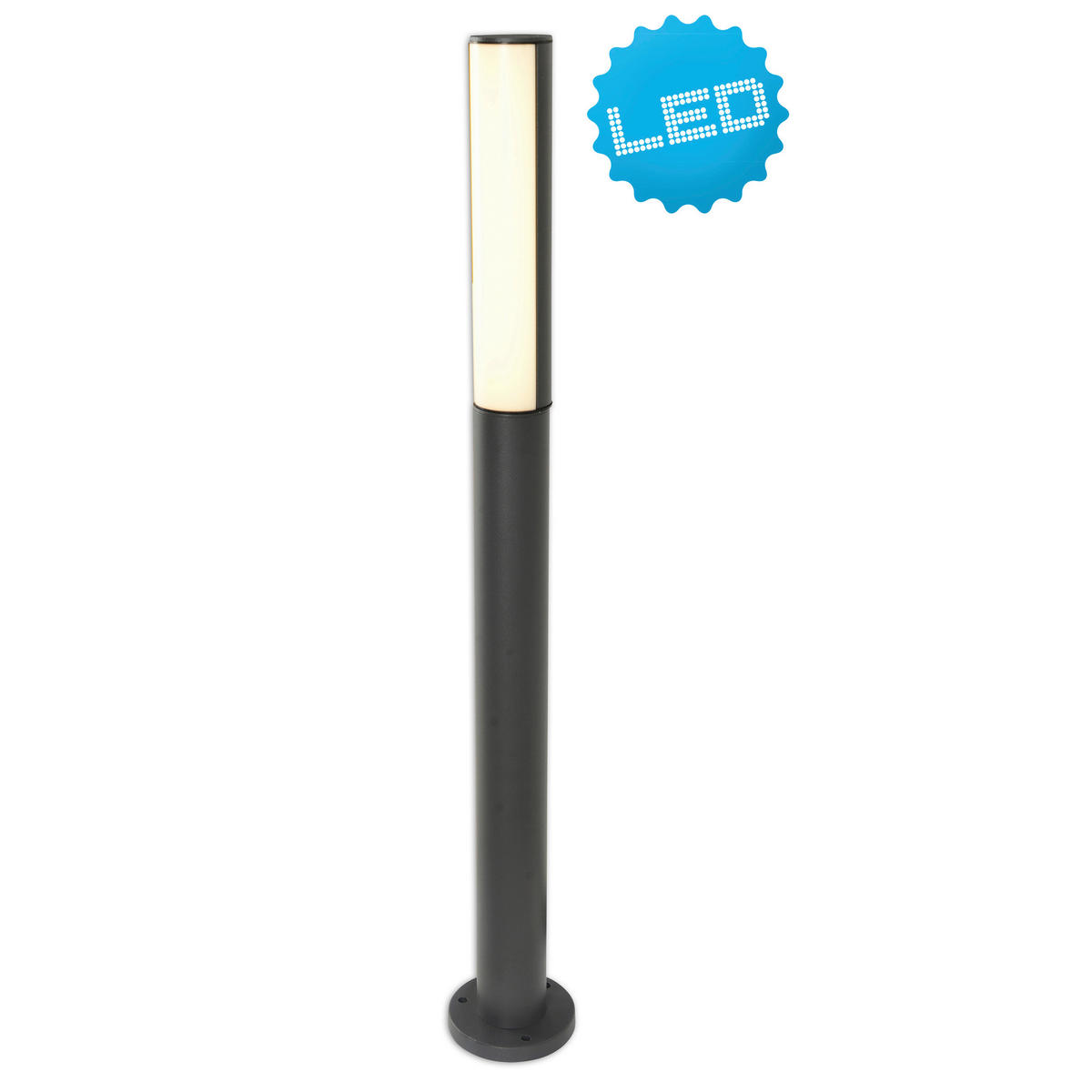 Näve Leuchten LED-Außensockelleuchte 2045497 schwarz Kunststoff Aluminium H/D: ca. 90x12 cm LED Außensockelleuchte Flair - schwarz (12,00/90,00cm) - Näve Leuchten