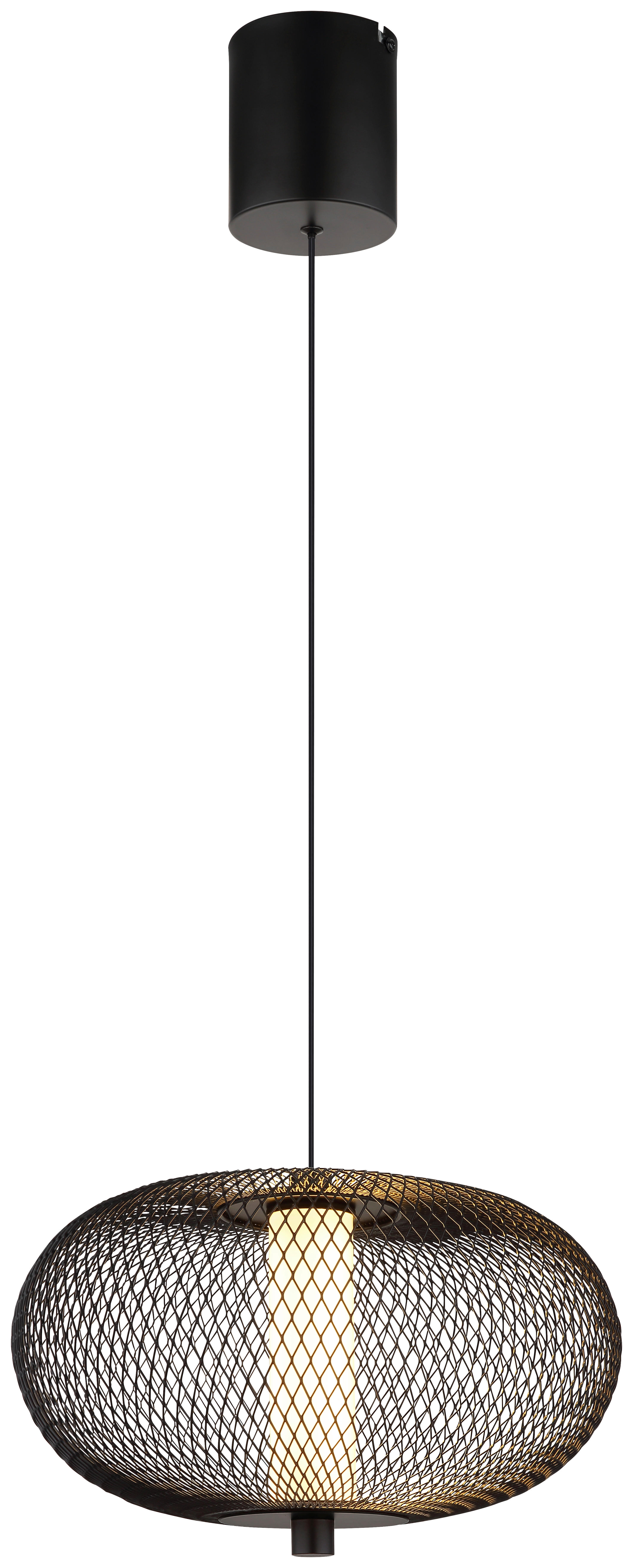 GLOBO LED-Pendelleuchte ASTARI 31270108 Opal schwarz Kunststoff Metall H/D: ca. 150x35 cm 1.0 Brennstellen ASTARI - schwarz/Opal (35,00/150,00cm) - GLOBO