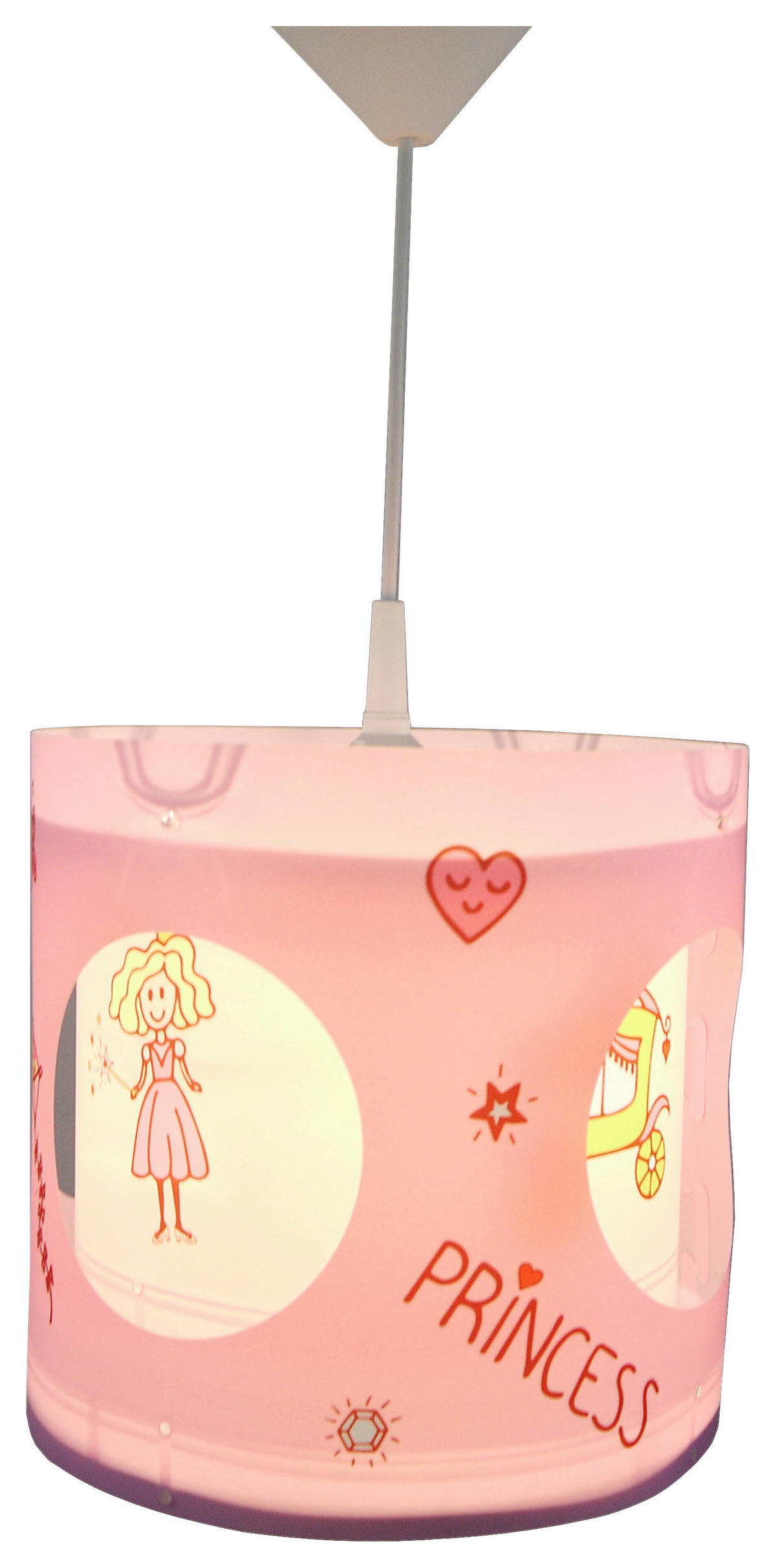 Niermann Dreh-Pendelleuchte Princess rosa Kunststoff H/D: ca. 27x25 cm E27 Dreh-Pendelleuchte_Prinzessin - rosa (25,00/27,00cm) - Niermann