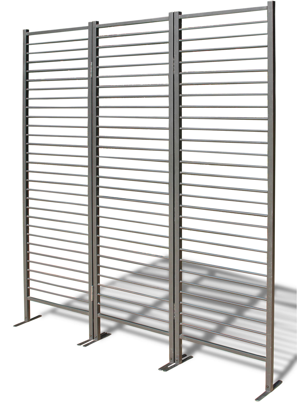 Grasekamp Paravent Venecia anthrazit Stahl B/H/L: ca. 25x195x180 cm Venecia - anthrazit (180,00/25,00/195,00cm) - Grasekamp