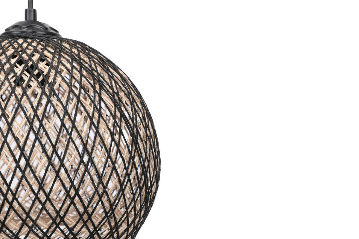 Opviq Pendelleuchte schwarz creme B/H/T/L: ca. 22x55x24x22 cm E27 1 Brennstellen Pendelleuchte_190 - creme/schwarz (22,00/22,00/55,00cm) - Opviq