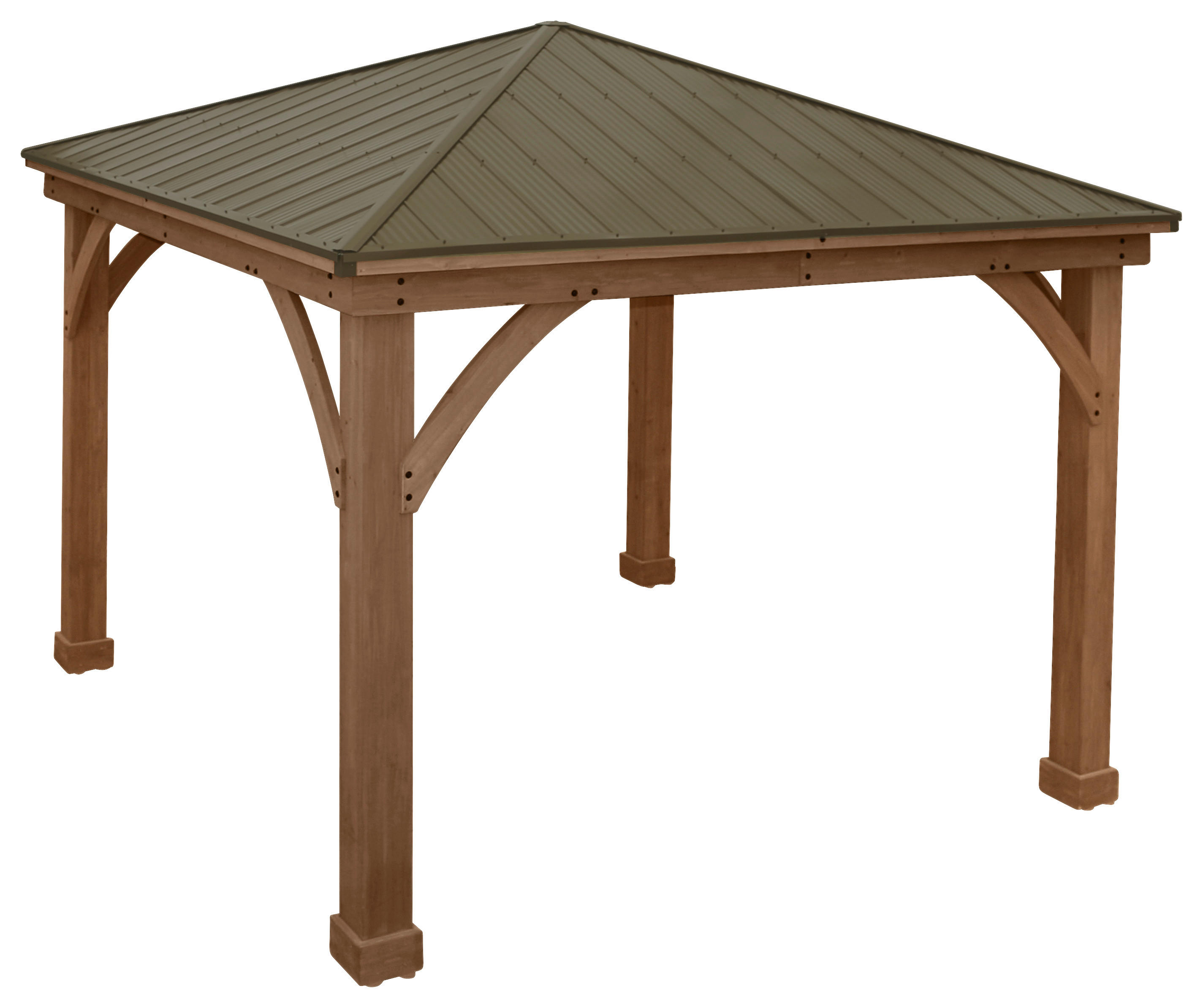Westmann Pavillon Devon natur Holz B/H/L: ca. 366x320x366 cm Devon - natur/grau (366,00/366,00/320,00cm) - Westmann