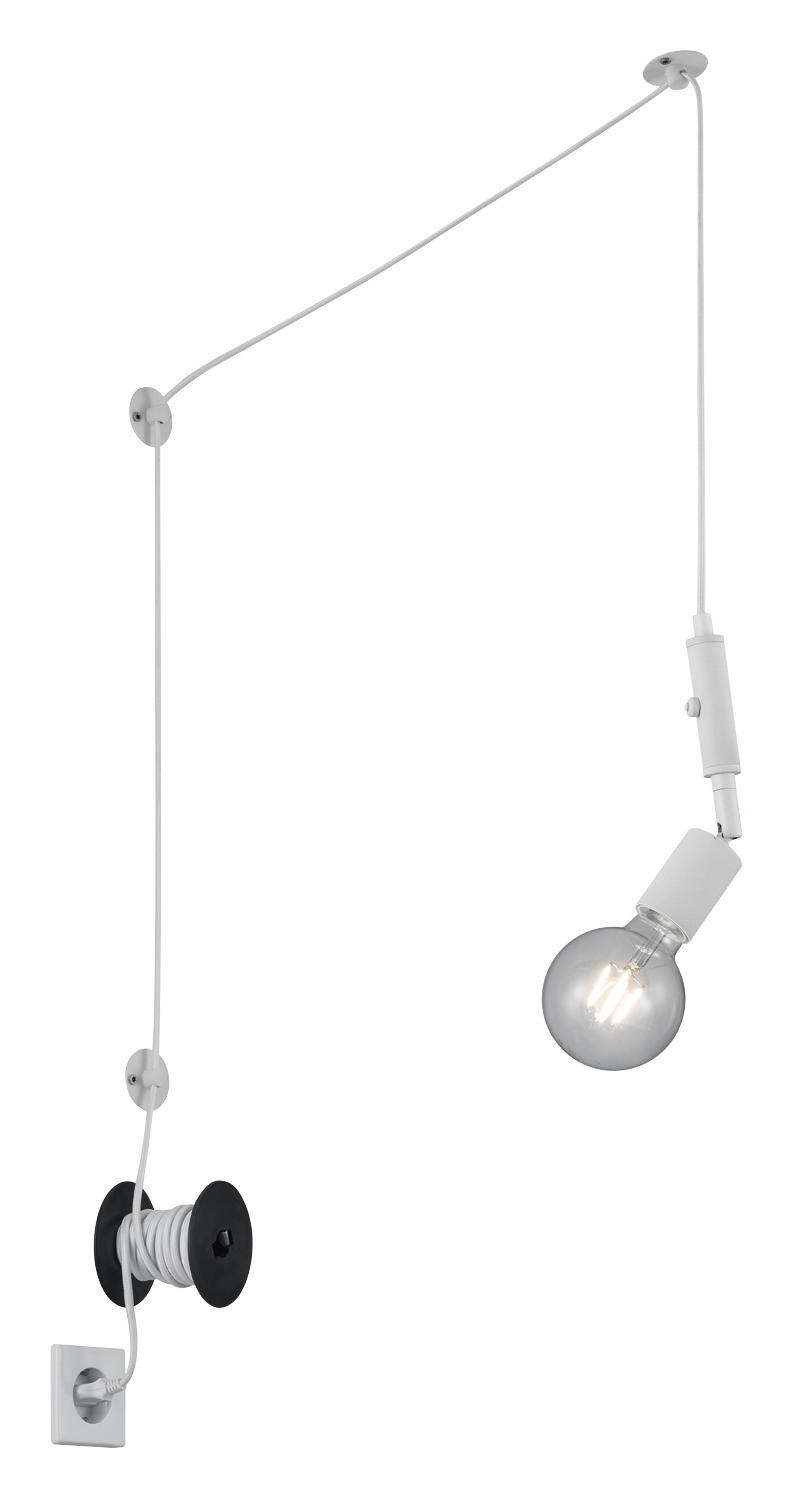 Reality Pendelleuchte 305270131 weiß Metall D: ca. 4 cm E27 1 Brennstellen Stella - weiß (4,00cm) - Reality