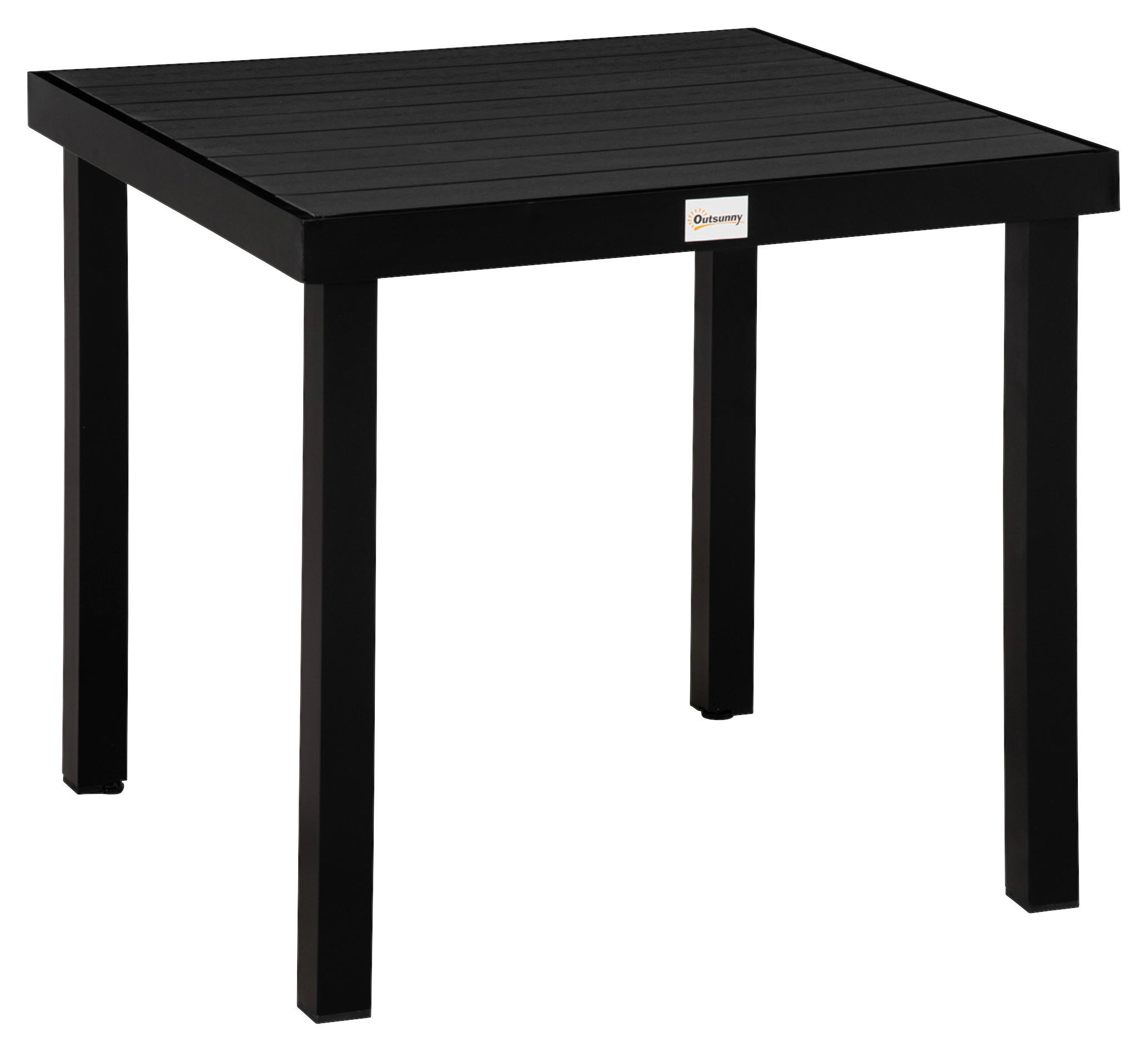 Outsunny Gartentisch schwarz Aluminium B/H/L: ca. 80x74x80 cm Gartentisch - schwarz (80,00/80,00/74,00cm) - Outsunny