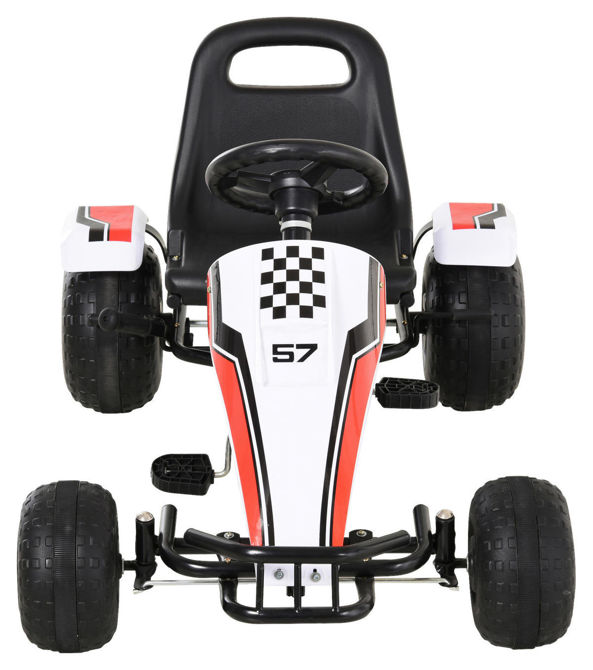 HOMCOM Kinder-Go-Kart weiß B/H/L: ca. 66x57x104 cm Kinder_Go-Kart - weiß/schwarz (104,00/66,00/57,00cm) - HOMCOM