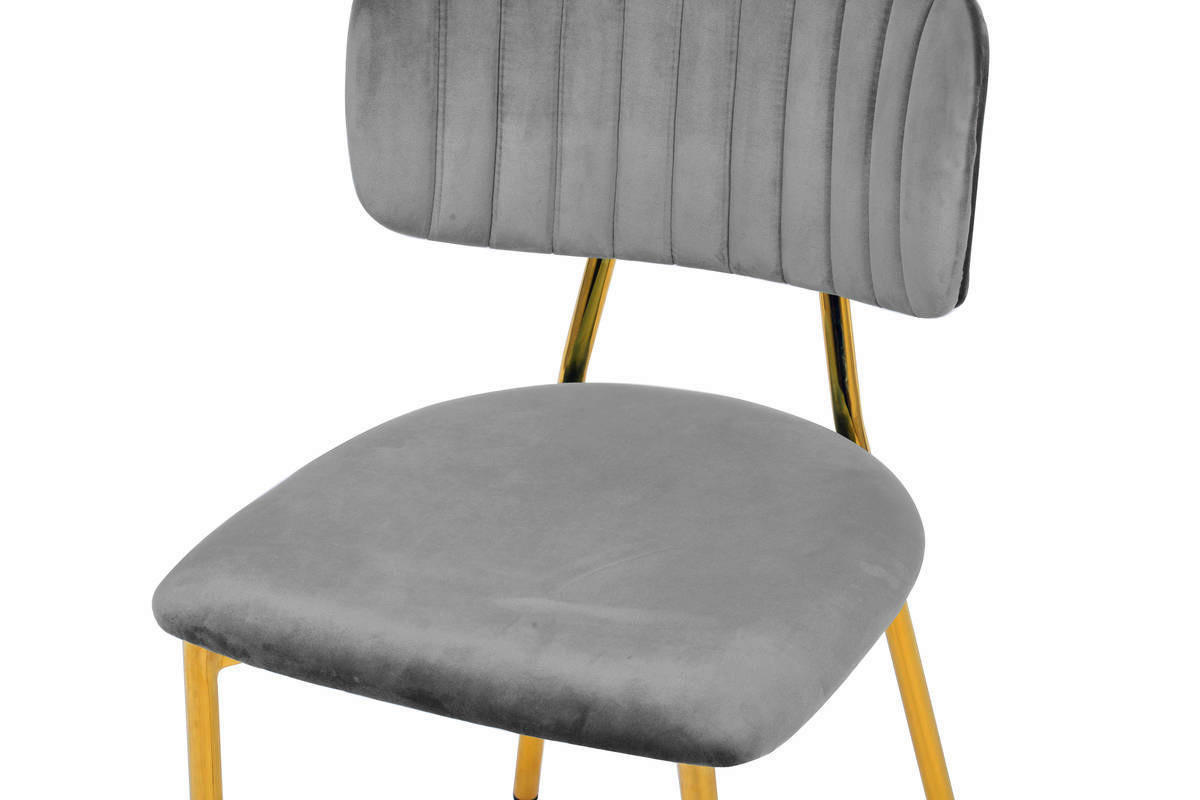 Stuhl Kian 100 2er-Set grau Microfaser B/H/T: ca. 47x80x51 cm Kian 100 2er-Set - gold/grau (47,00/80,00/51,00cm) - 360 Living