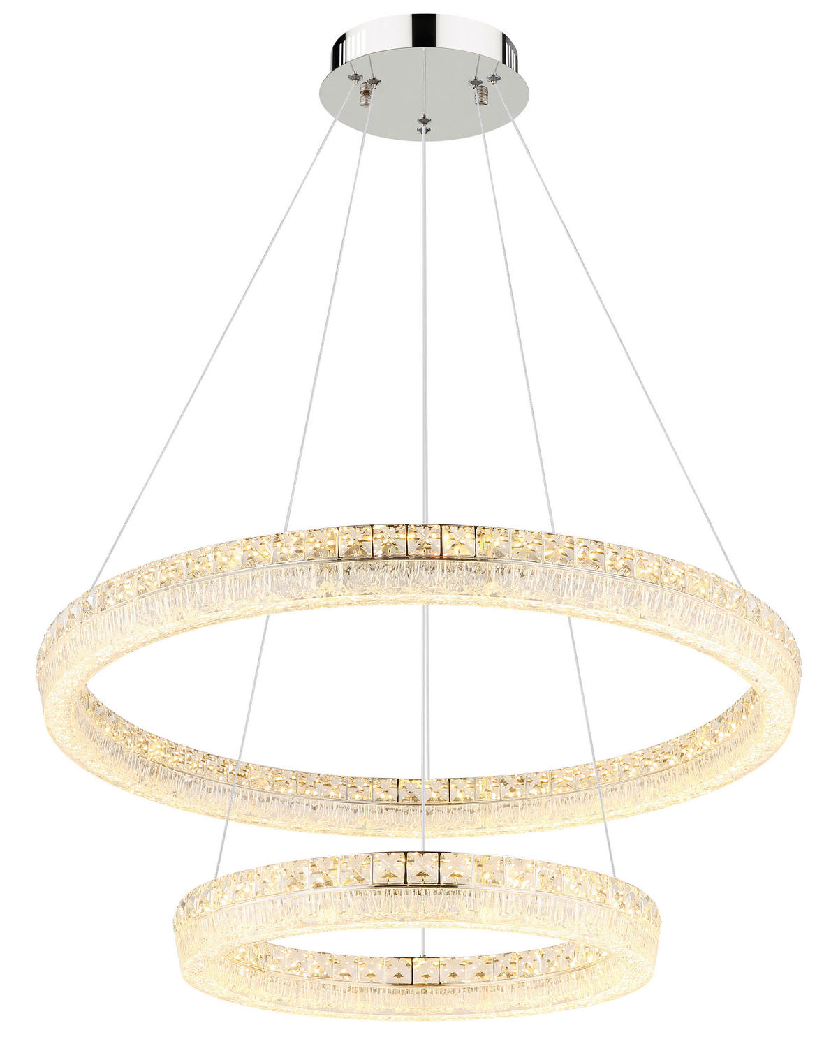 GLOBO Hängeleuchte klar Chrom Acryl Metall Glas H/D: ca. 120x80 cm 1.0 Brennstellen Laurel - klar/Chrom (80,00/120,00cm) - GLOBO