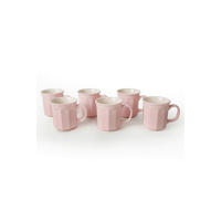 HermiaConcept Kaffeebecher 6-tlg. rosa Keramik 6 tlg. 6-tlg. - creme/rosa (9,00/9,00cm) - HermiaConcept
