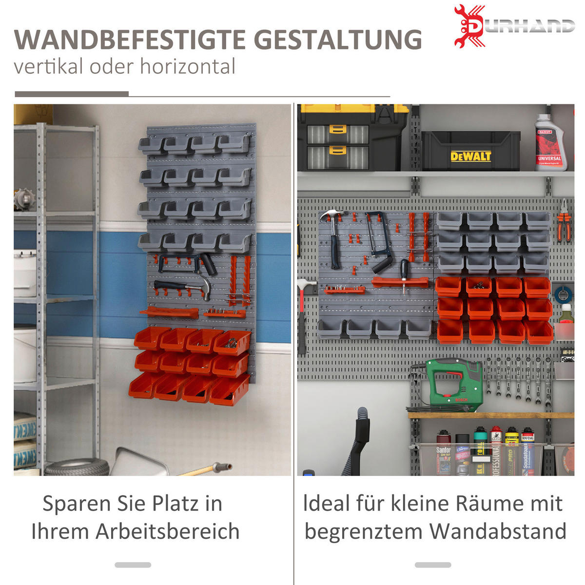 Werkzeugwand-Set 44-teilig rot B/H/T: ca. 64x96x23 cm Werkzeugwand-Set 44-teilig - rot/grau (64,00/96,00/23,00cm) - DURHAND