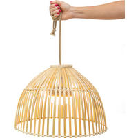 NewGarden LED-Pendelleuchte beige Rattan B/H/L: ca. 43,5x30,5x43,5 cm 1.0 Brennstellen REONA 30 - beige (43,50/43,50/30,50cm) - NewGarden