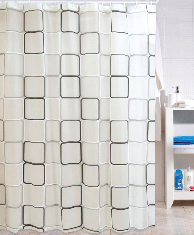 Thumbnail - Duschvorhang creme taupe Textil B/L: ca. 180x200 cm