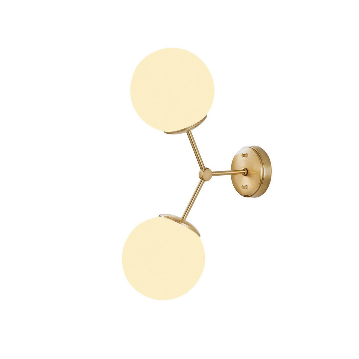 Opviq Wandleuchte weiß gelb Glas Metall B/H/L: ca. 15x44x28 cm E27 2 Brennstellen Damar - weiß/gelb (28,00/15,00/44,00cm) - Opviq