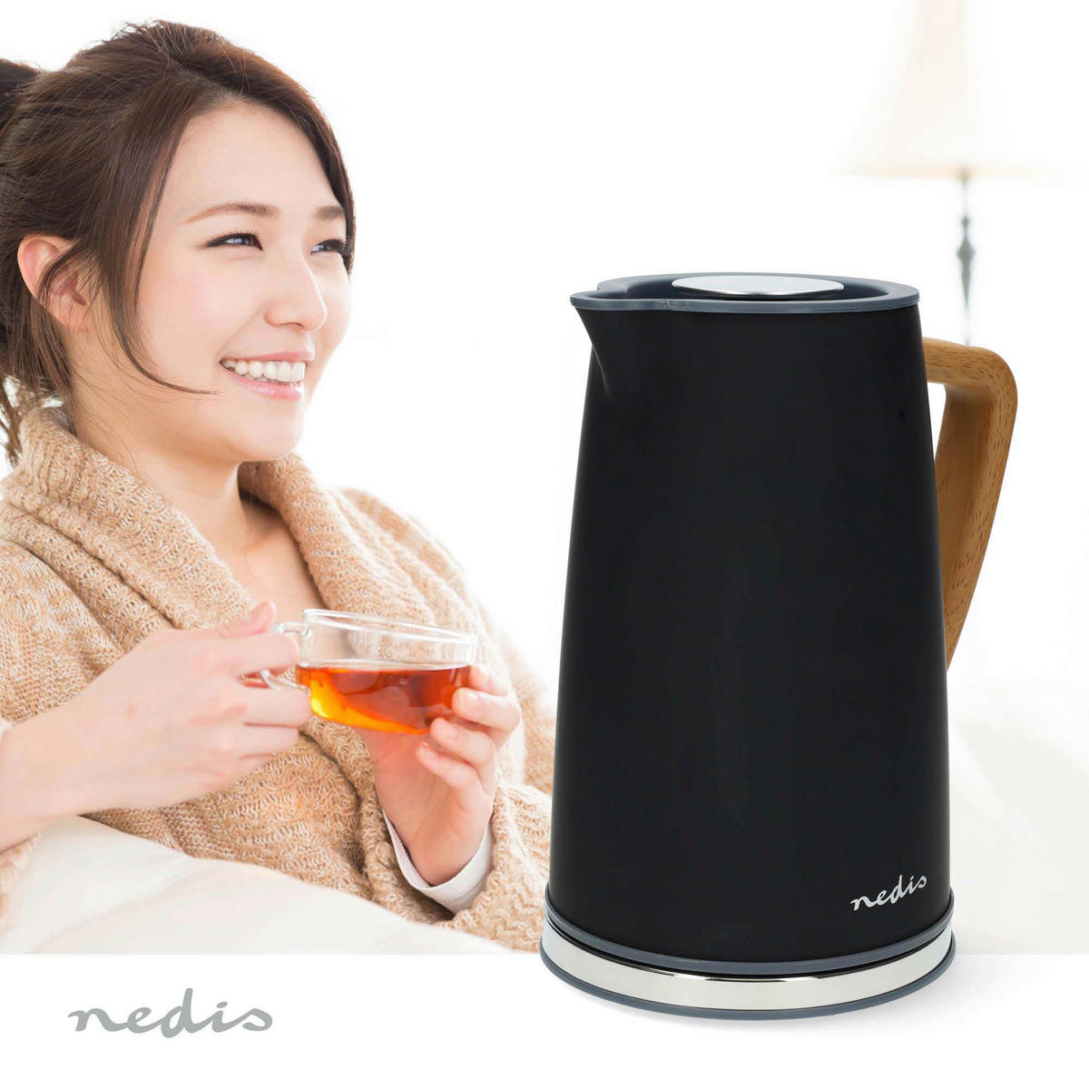 Nedis Wasserkocher Wasserkocher_Nedis 1,7l - schwarz (16,00/20,50/25,20cm) - Nedis
