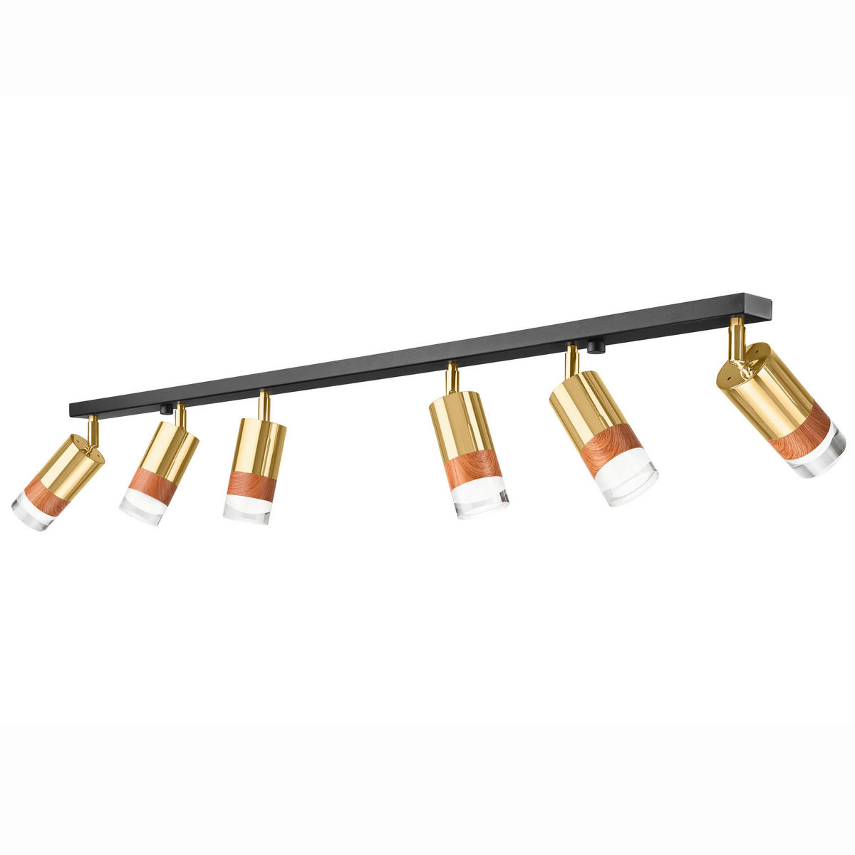 Lamkur Deckenleuchte gold Glas Stahl B/H/L: ca. 8x19x117 cm 6 Brennstellen AURORA - gold (117,00/8,00/19,00cm) - Lamkur