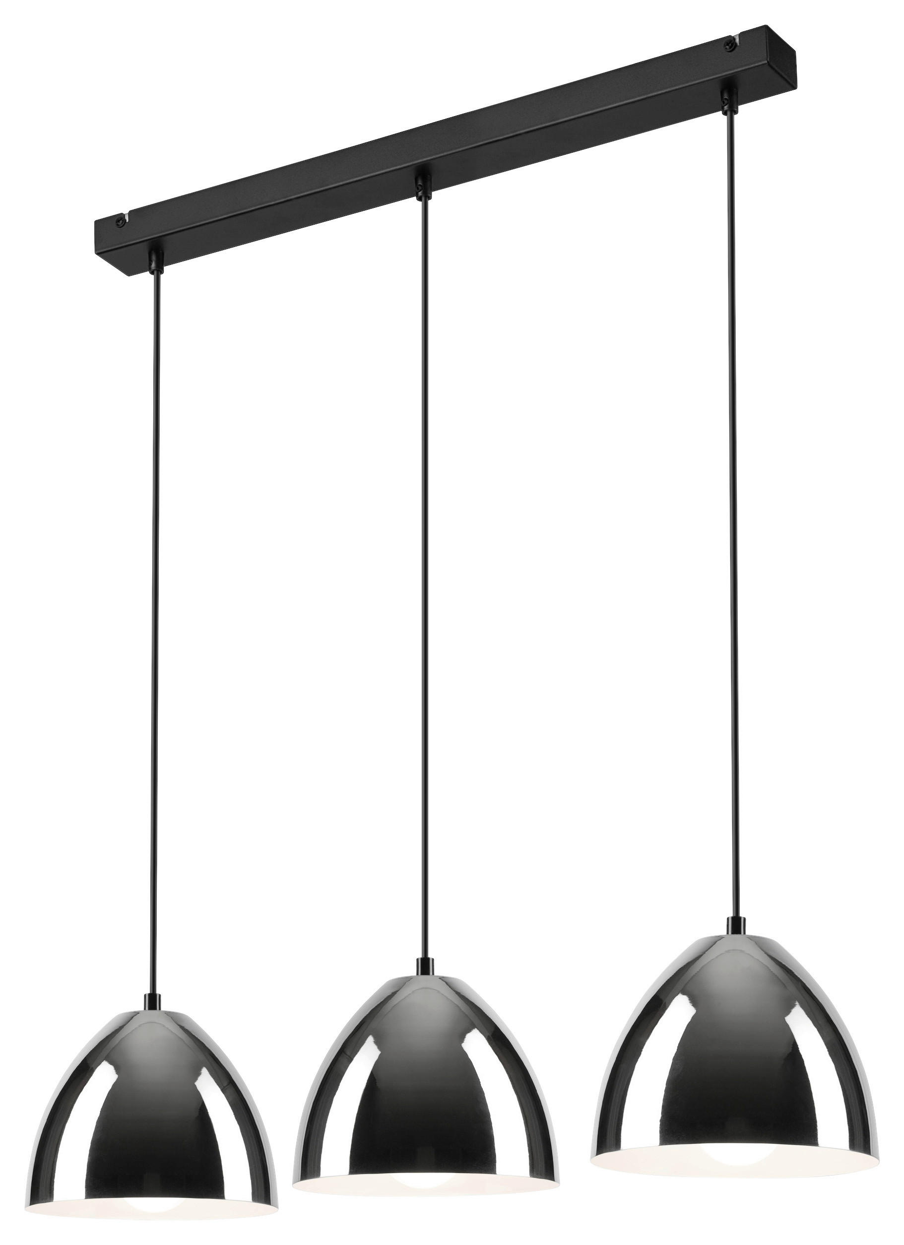 Lamkur Pendelleuchte MIA 40462 Chrom Metall Stahl H/L: ca. 83x70 cm E27 3 Brennstellen Mia - Chrom (70,00cm) - Lamkur