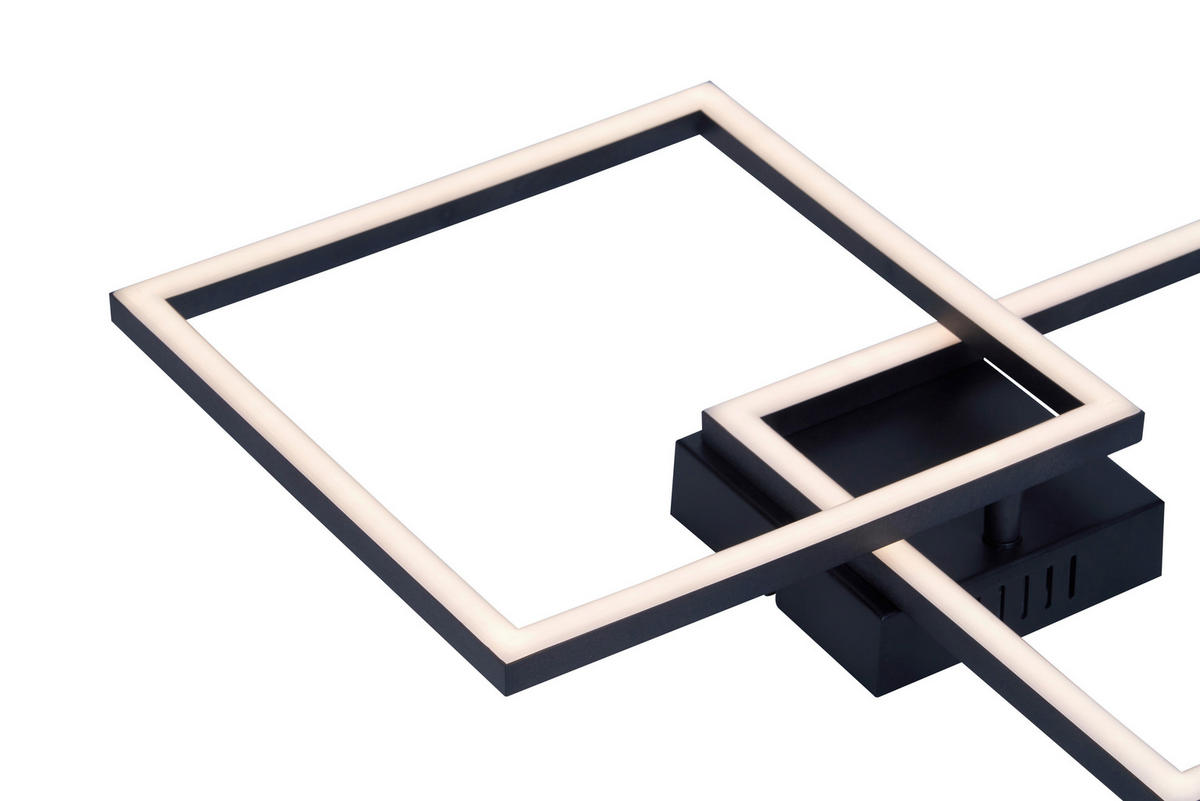 Pocoline LED-Deckenleuchte schwarz Kunststoff B/H/L: ca. 40x6,5x40 cm LED-Deckenleuchte_Lotte - schwarz (40,00/40,00/6,50cm) - POCOline
