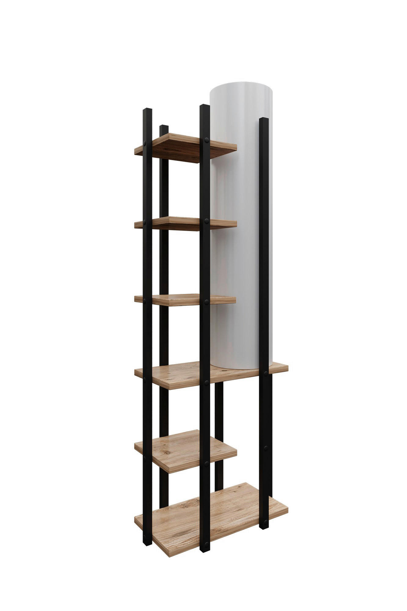 Opviq Stehleuchte weiß schwarz MDF Spanplatte B/H/T/L: ca. 25x135x25x45 cm E27 1 Brennstellen Moda Dor - weiß/schwarz (45,00/25,00/135,00cm) - Opviq