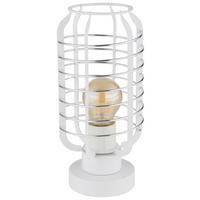 GLOBO Tischleuchte Chrom weiß Aluminium Metall B/H/L: ca. 18x19x33 cm E27 1 Brennstellen Tischleuchte-Nesa - weiß/Chrom (33,00/18,00/19,00cm) - GLOBO