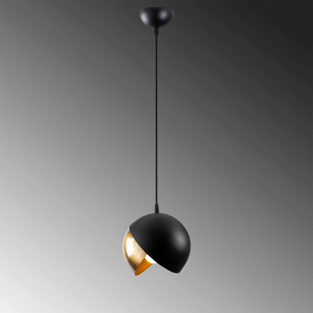 Opviq Pendelleuchte Berceste schwarz gold Metall B/H/T/L/D: ca. 20x114x20x20x20 cm E27 1 Brennstellen Berceste - gold/schwarz (20,00/20,00/114,00cm) - Opviq